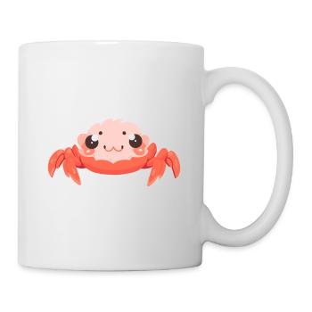 Krabbe süßes glückliches Kawaii Cartoon Clipart Tier - Tasse - Weiß - Rechts