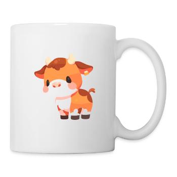 Vache Mignon Heureux Kawaii Dessin Animé Clipart Animal - Mug blanc - blanc - Droite