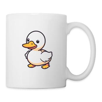 Canard mignon heureux Kawaii dessin animé Clipart Animal - Mug blanc - blanc - Droite