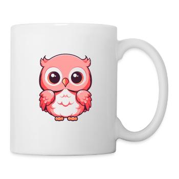 Eule süßes glückliches Kawaii Cartoon Clipart Tier - Tasse - Weiß - Rechts