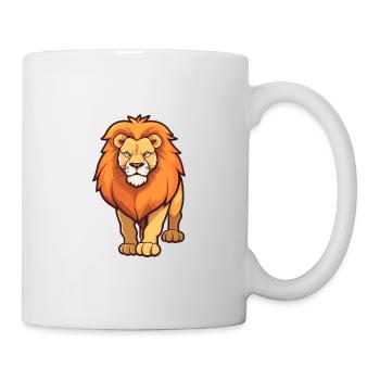 Löwe süßes glückliches Kawaii Cartoon Clipart Tier - Tasse - Weiß - Rechts