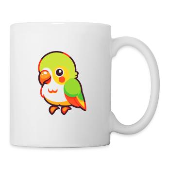 Papagei süßes glückliches Kawaii Cartoon Clipart Tier - Tasse - Weiß - Rechts