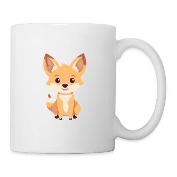 Coyote Cute Happy Kawaii Cartoon Clipart Animal - Mug - white - Right