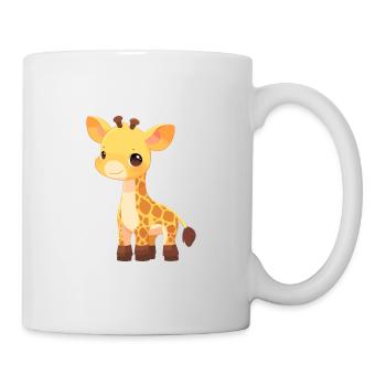 Giraffe süßes glückliches Kawaii Cartoon Clipart Tier - Tasse - Weiß - Rechts