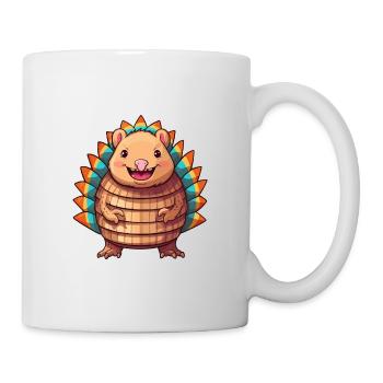 Gürteltier süßes glückliches Kawaii Cartoon Clipart Tier - Tasse - Weiß - Rechts