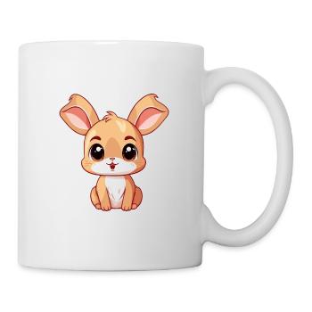 Rabbit Cute Happy Kawaii Cartoon Clipart Animal - Mug - white - Right