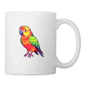 Papagei süßes glückliches Kawaii Cartoon Clipart Tier - Tasse - Weiß - Rechts