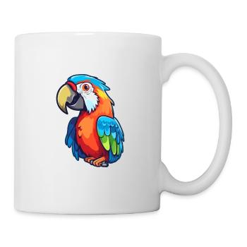 Papagei süßes glückliches Kawaii Cartoon Clipart Tier - Tasse - Weiß - Rechts