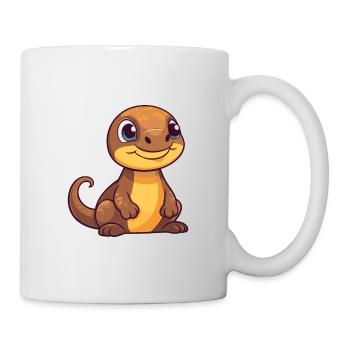 Komodo Süßes glückliches Kawaii Cartoon Clipart Tier - Tasse - Weiß - Rechts