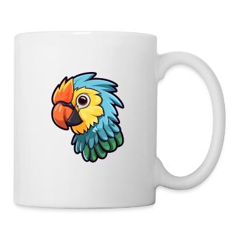 Papagei süßes glückliches Kawaii Cartoon Clipart Tier - Tasse - Weiß - Rechts