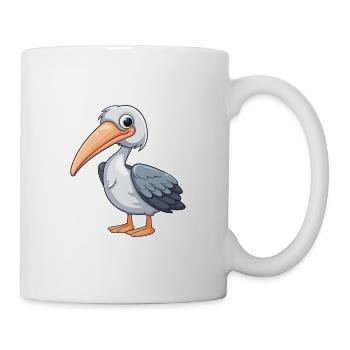 Pelikan Niedlich Glücklich Kawaii Cartoon Clipart Tier - Tasse - Weiß - Rechts