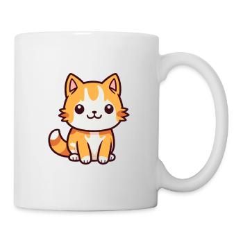 Katze niedlich glücklich kawaii cartoon clipart tier - Tasse - Weiß - Rechts
