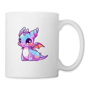 Drache Niedlich Glücklich Kawaii Cartoon Clipart Tier - Tasse - Weiß - Rechts