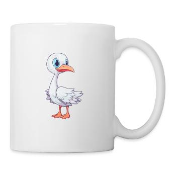 Storch Niedlich Glücklich Kawaii Cartoon Clipart Tier - Tasse - Weiß - Rechts