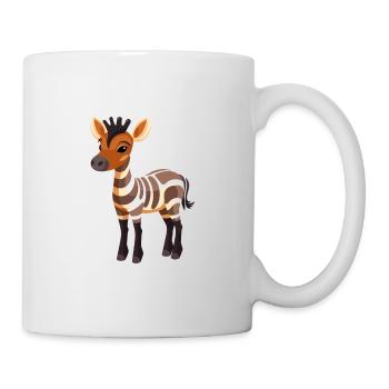 Okapi Cute Happy Kawaii Cartoon Clipart Animal - Mug - white - Right