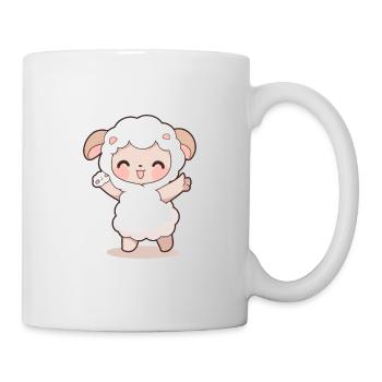 schaf niedlich glücklich kawaii cartoon clipart tier - Tasse - Weiß - Rechts