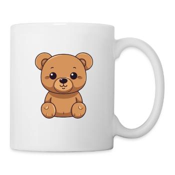 Teddy Bear Cute Happy Kawaii Cartoon Clipart Anima - Mug - white - Right