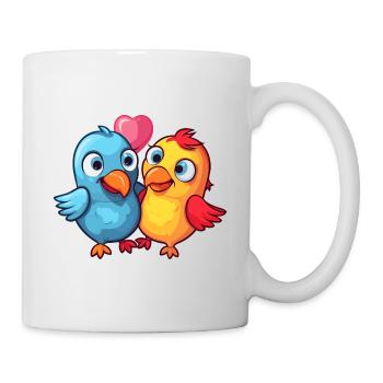 Birds Kawaii Cartoon Pet Playing With Balloons - Mug - white - Right