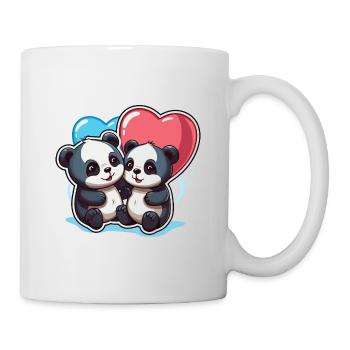 Panda Kawaii Cartoon Pet Playing With Balloons - Mug - white - Right