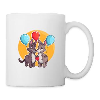 Donkeys Kawaii Cartoon Pet Playing With Balloons - Mug - white - Right