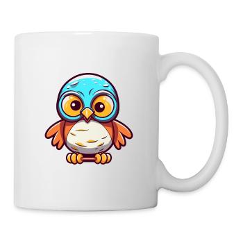 Lustige Eule Kawaii Cartoon Haustier spielt Skateboard - Tasse - Weiß - Rechts