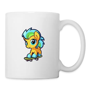 Drôle Ponny Kawaii Cartoon Pet Jouer Skateboard - Mug blanc - blanc - Droite