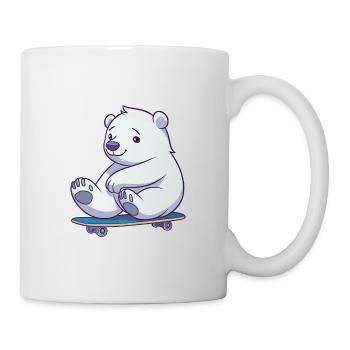 Drôle Ours Polaire Kawaii Cartoon Pet Jouer Skateb - Mug blanc - blanc - Droite