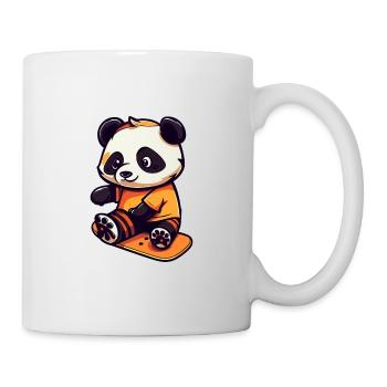 Drôle Panda Kawaii Cartoon Pet Jouer Skateboard - Mug blanc - blanc - Droite