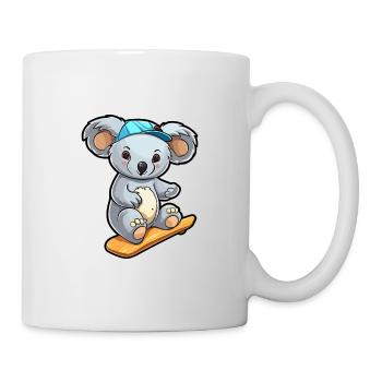 Funny Koala Kawaii Cartoon Pet Playing Skateboard - Mug - white - Right