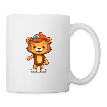 Funny Lion Kawaii Cartoon Pet Playing Skateboard - Mug - white - Right