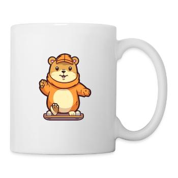Funny Gopher Kawaii Cartoon Pet Playing Skateboard - Mug - white - Right