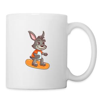 Lustiger Esel Kawaii Cartoon Haustier spielt Skateboard - Tasse - Weiß - Rechts