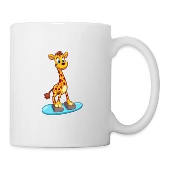 Funny Giraffe Kawaii Cartoon Playing Skateboard - Mug - white - Right