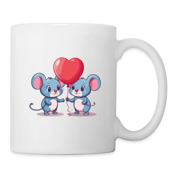 Mouse Kawaii Cartoon Pet Playing With Balloons - Mug - white - Right