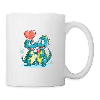 Crocodiles Kawaii Cartoon Pet Jouant Avec Ballon - Mug blanc - blanc - Droite