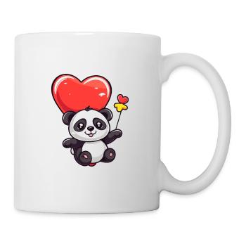 Panda Kawaii Cartoon Pet Playing With Balloons - Mug - white - Right