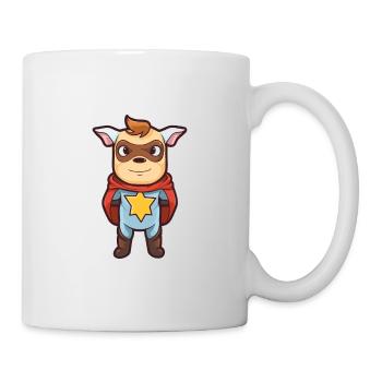Super-héros Drôle Vache Kawaii Dessin animé Animal de compagnie - Mug blanc - blanc - Droite