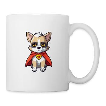 Super-héros Drôle Chien Kawaii Dessin Animé Animal De Compagnie - Mug blanc - blanc - Droite