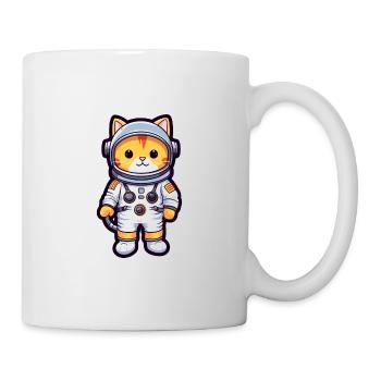 Astronaut Funny Cat Kawaii Cartoon Animal Pet - Mug - white - Right