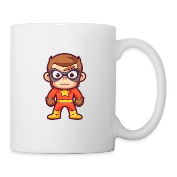 Superheld Lustiger Affe Kawaii Cartoon Tier Haustier - Tasse - Weiß - Rechts