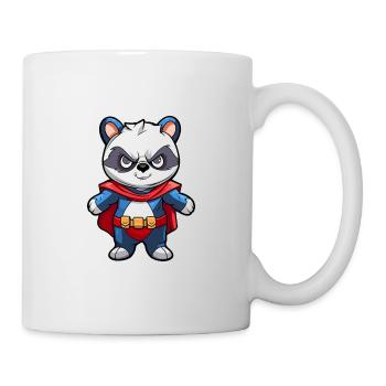 Superheld Lustiger Panda Kawaii Cartoon Tier Haustier - Tasse - Weiß - Rechts