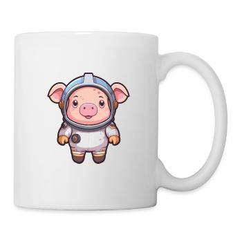 Astronaut Funny Pig Kawaii Cartoon Animal Pet - Mug - white - Right
