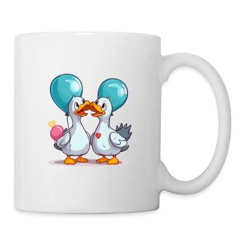 Gooses Kawaii Cartoon Pet Playing With Balloons - Mug - white - Right