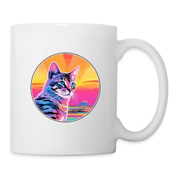 Arabian Mau Cat Breed Watercolor Cartoon Kawaii - Mug - white - Right