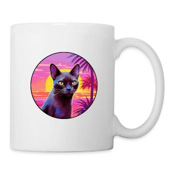 Burmaische Katze Rasse Aquarell Karikatur Kawaii Haustier - Tasse - Weiß - Rechts