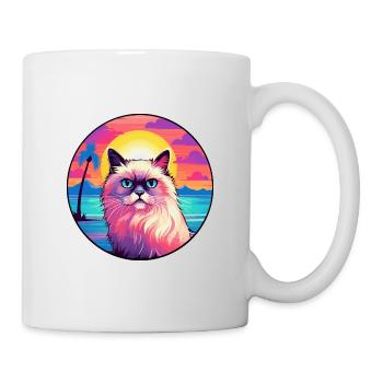 Birman-Katzenrasse-Aquarell-Cartoon-Kawaii-Haustier - Tasse - Weiß - Rechts