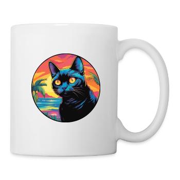 Bombay Cat Race Aquarelle Dessin animé Kawaii Pet - Mug blanc - blanc - Droite