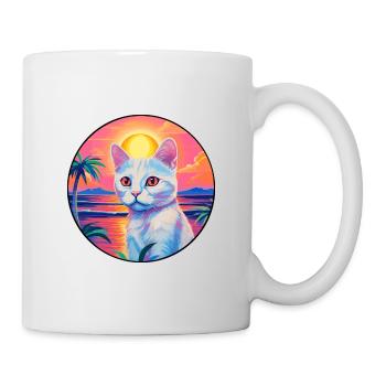 Burmilla Chat Race Aquarelle Dessin animé Kawaii Pet - Mug blanc - blanc - Droite
