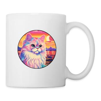 Colorpoint chat persan aquarelle dessin animé Kawaii - Mug blanc - blanc - Droite