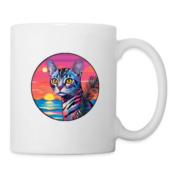 Egyptian Mau Cat Breed Watercolor Cartoon Kawaii - Mug - white - Right